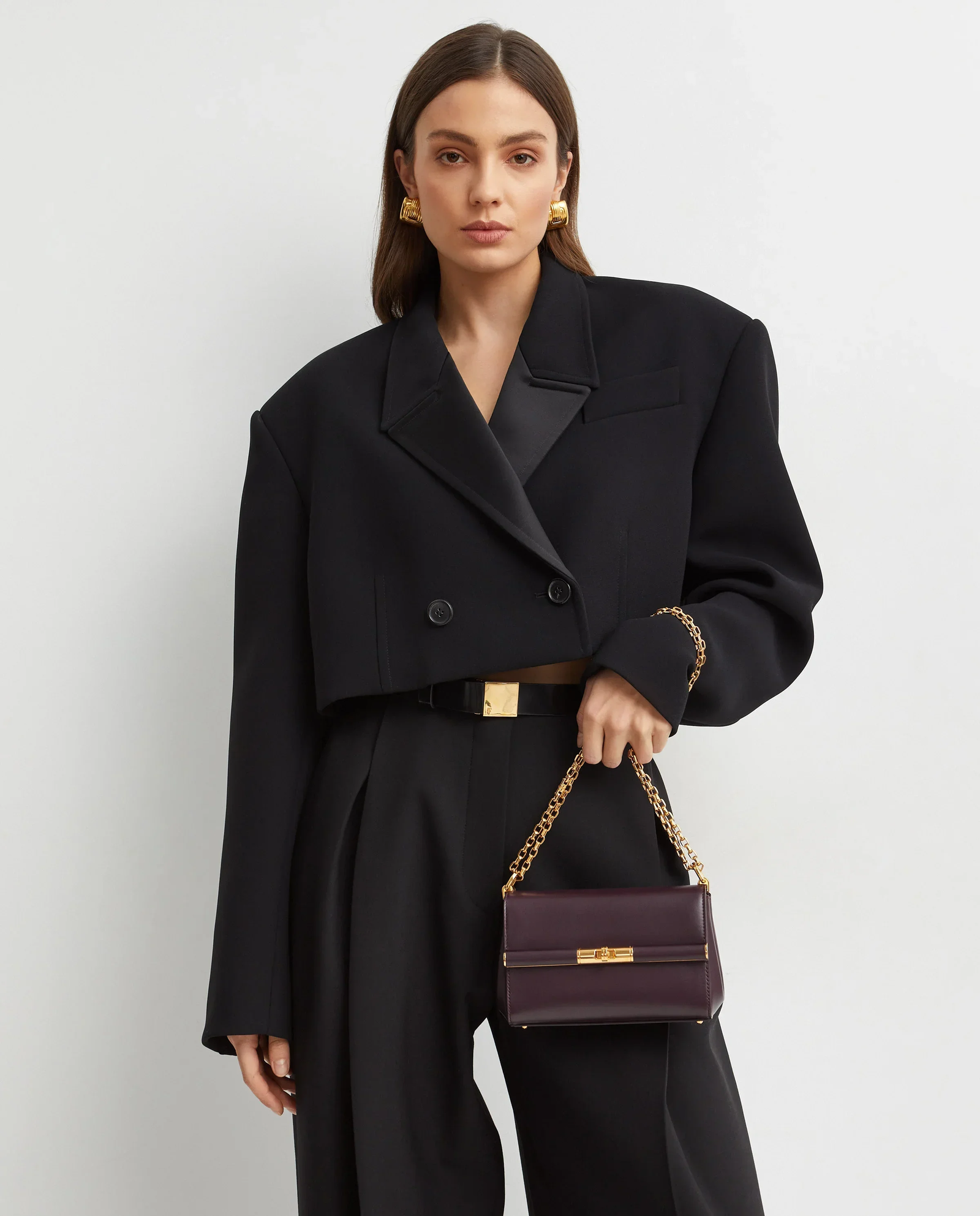 Burgundowa skórzana torebka Marlene Mini - Image #1