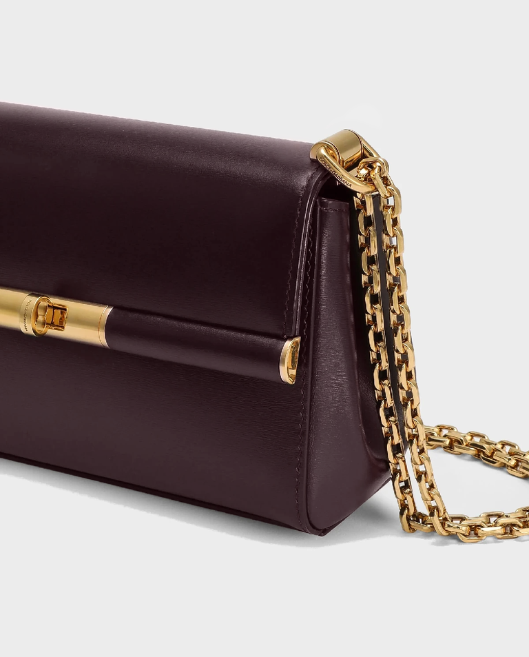 Burgundowa skórzana torebka Marlene Mini - Image #8