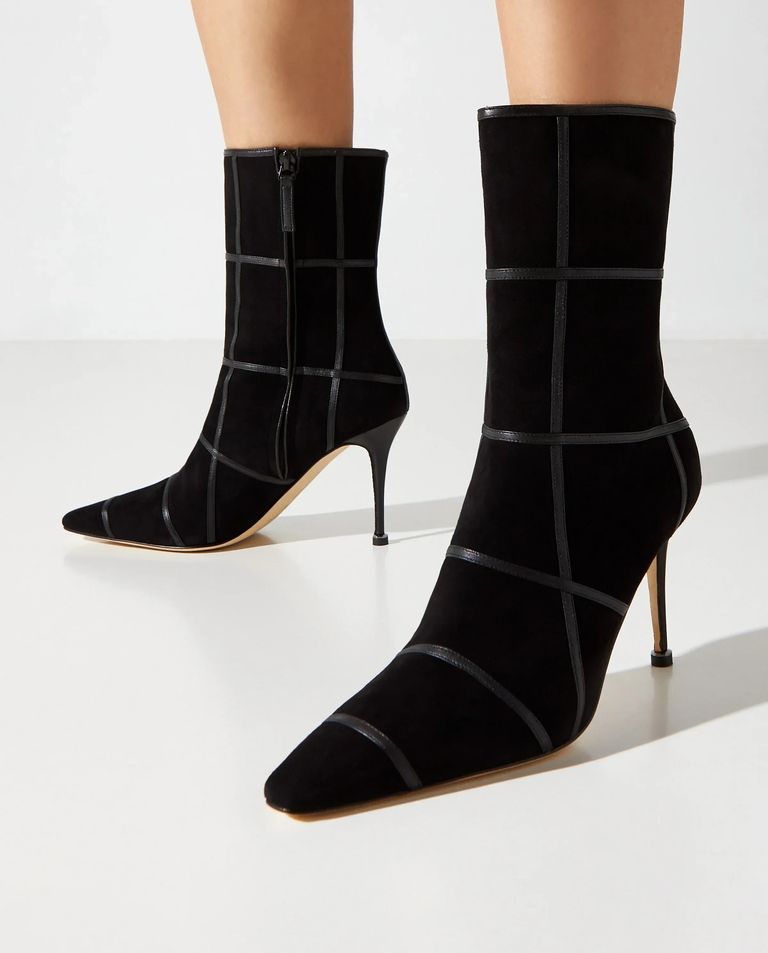 Czarne zamszowe botki Trulonapla 90