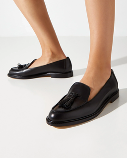 Czarne skórzane mokasyny Bucky - Image #2