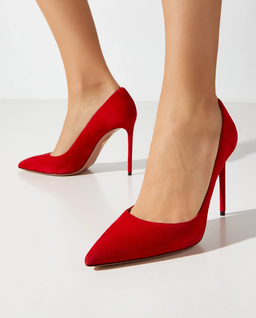 Czerwone zamszowe szpilki Purist 105 - Image #1