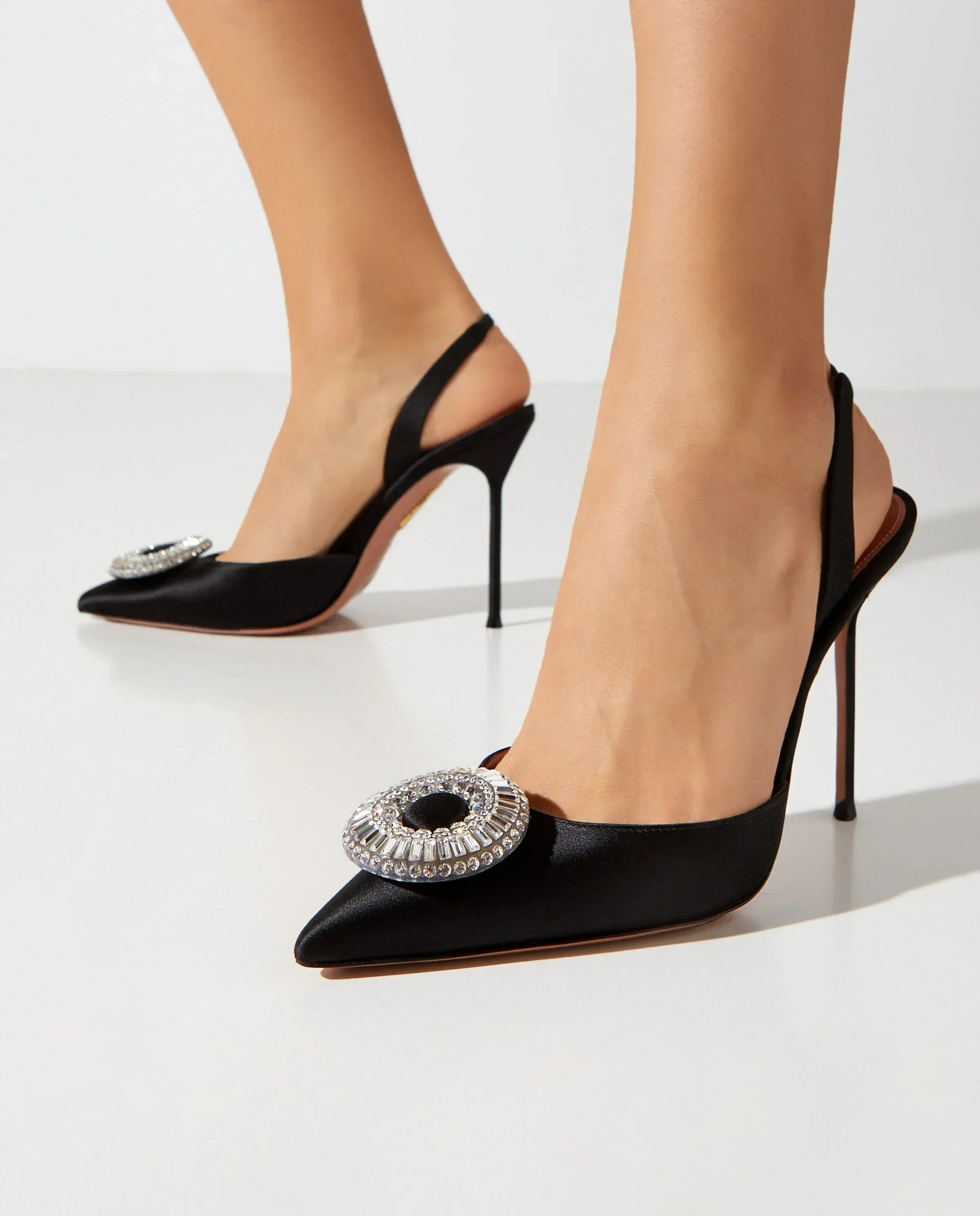 Czarne czółenka Crystal Hoop Sling 105 - Image #1