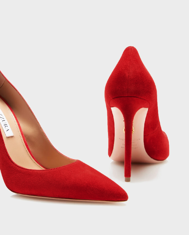 Czerwone zamszowe szpilki Purist 105 - Image #4