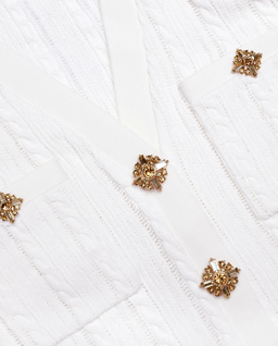 Biała dzianinowa sukienka midi - Image #4