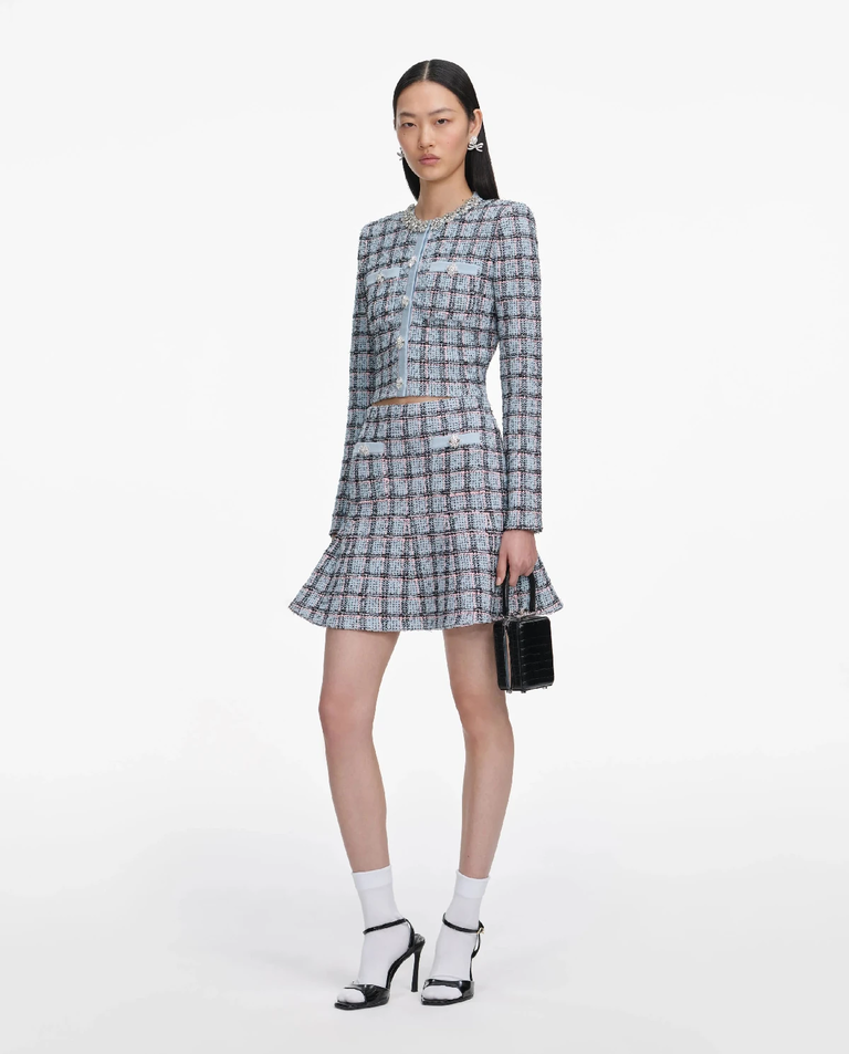 Niebieski kardigan w kratkę