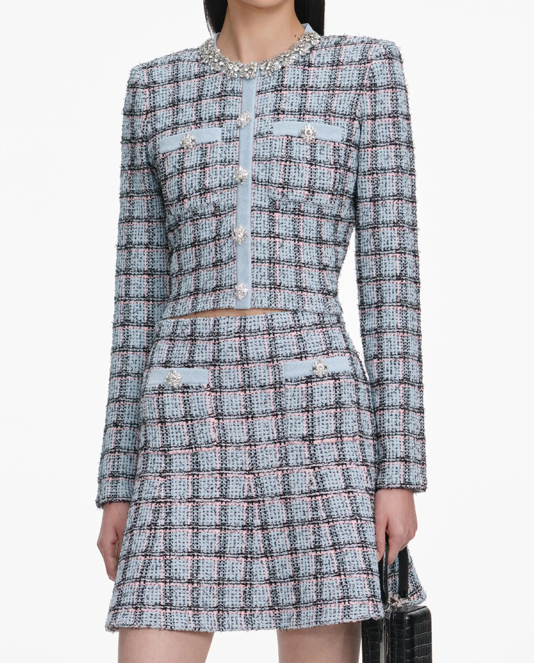 Niebieska spódnica w kratkę - Image #3