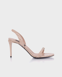 Beżowe sandały na szpilce Hexagon 90 - Image #0