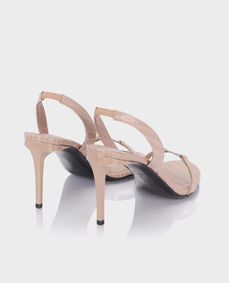 Beżowe sandały na szpilce Hexagon 90 - Image #3