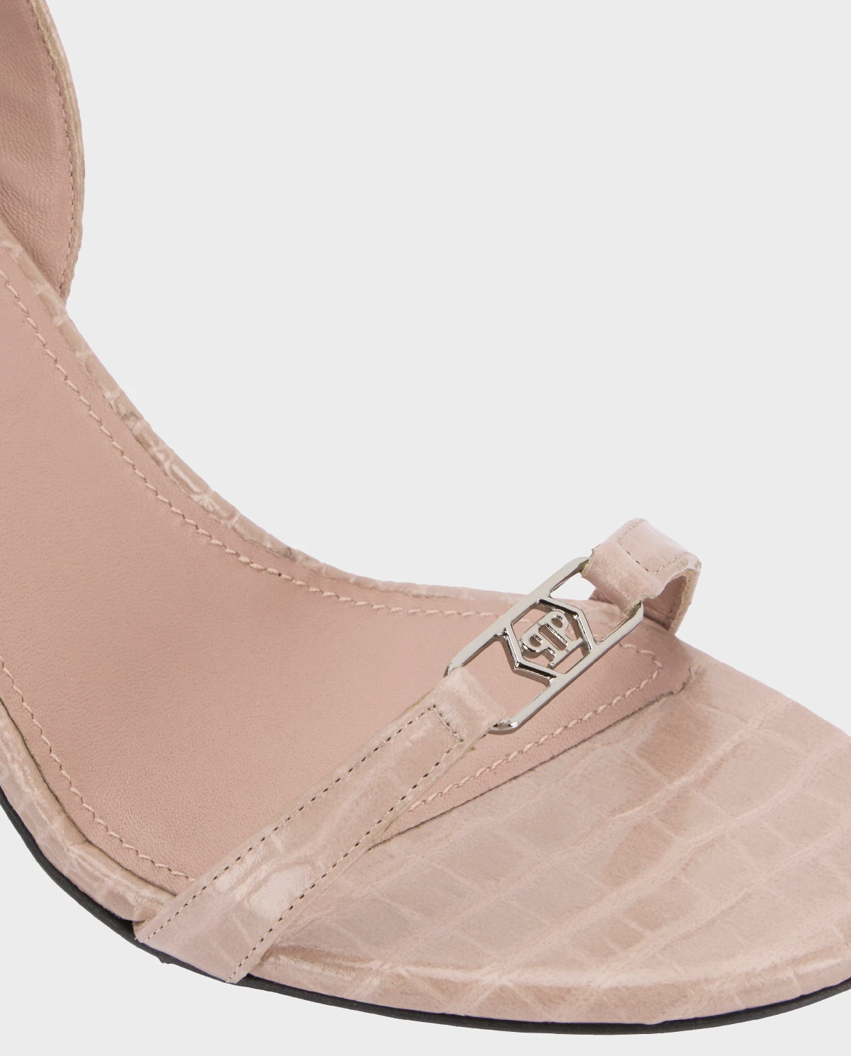 Beżowe sandały na szpilce Hexagon 90 - Image #6