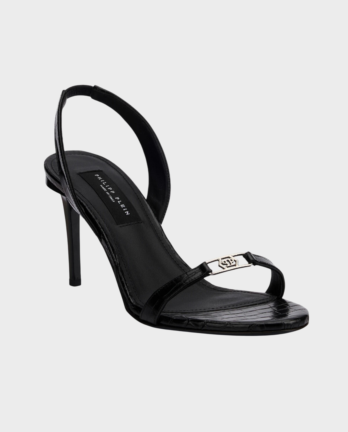 Czarne sandały na szpilce Hexagon 90 - Image #1