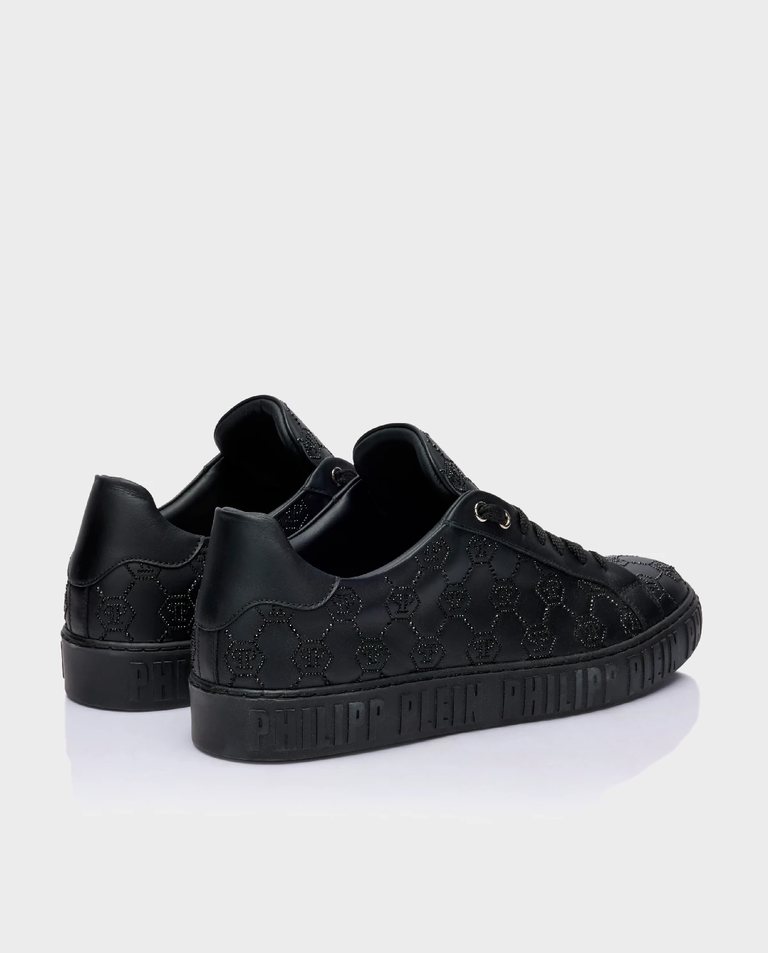 Czarne sneakersy Low-Top Carson Monogram Strass - Image #2
