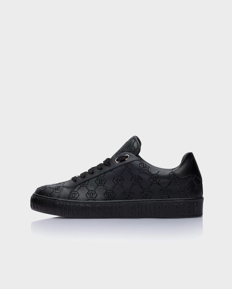 Czarne sneakersy Low-Top Carson Monogram Strass - Image #3