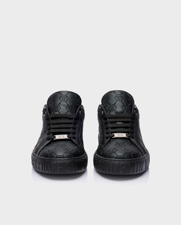 Czarne sneakersy Low-Top Carson Monogram Strass - Image #4