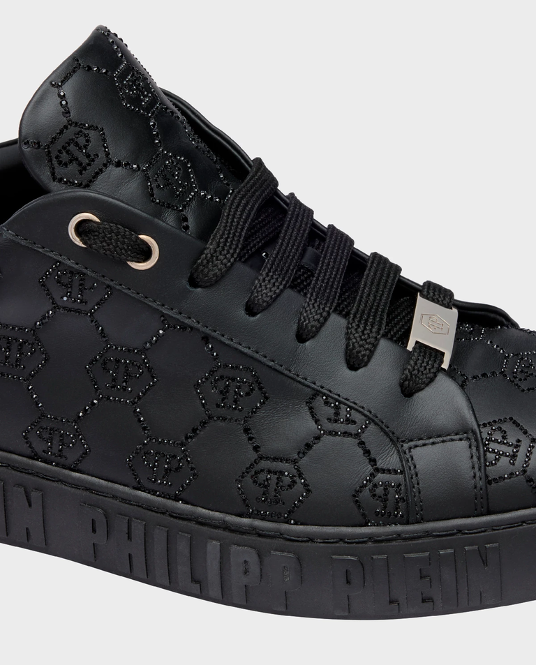 Czarne sneakersy Low-Top Carson Monogram Strass - Image #6