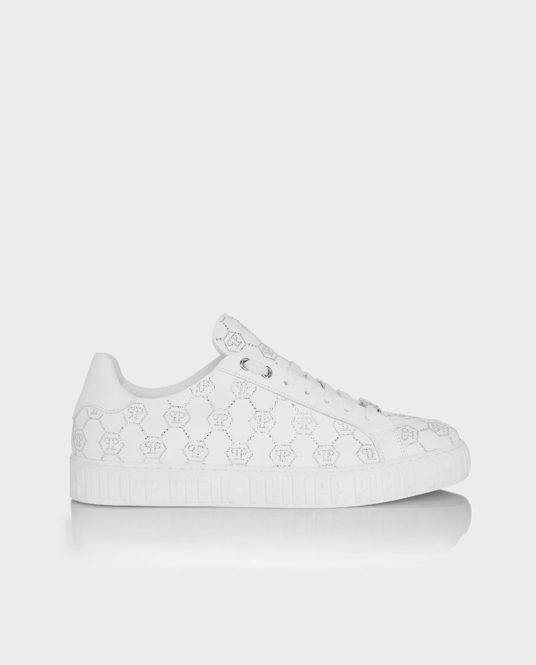 Białe sneakersy Low-Top Carson Monogram Strass