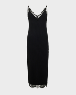 Czarna sukienka midi z koronką - Image #1