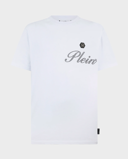 Biały bawełniany t-shirt Signature - Image #1