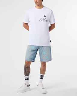 Biały bawełniany t-shirt Signature - Image #2