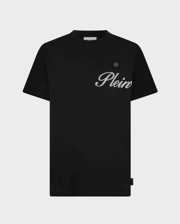 Czarny bawełniany t-shirt Signature