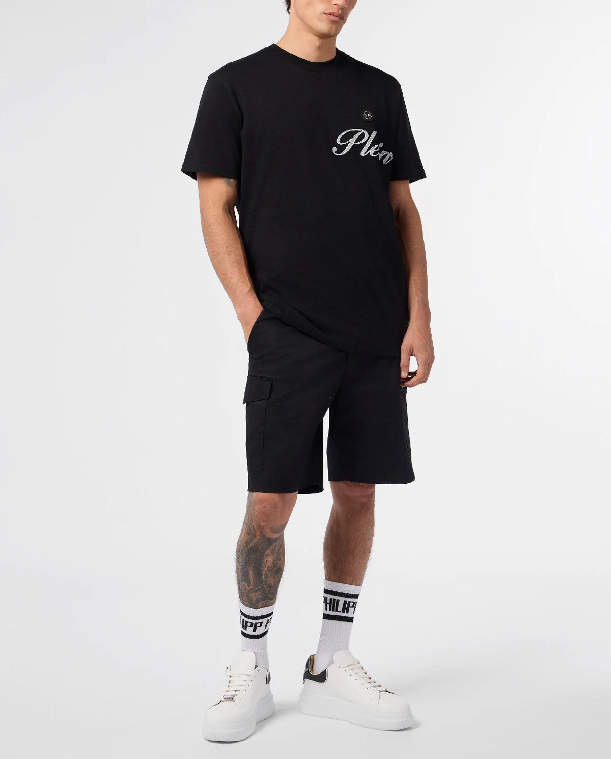 Czarny bawełniany t-shirt Signature - Image #2