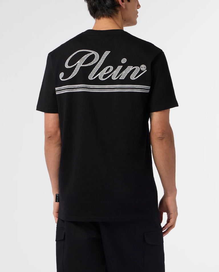 Czarny bawełniany t-shirt Signature - Image #3