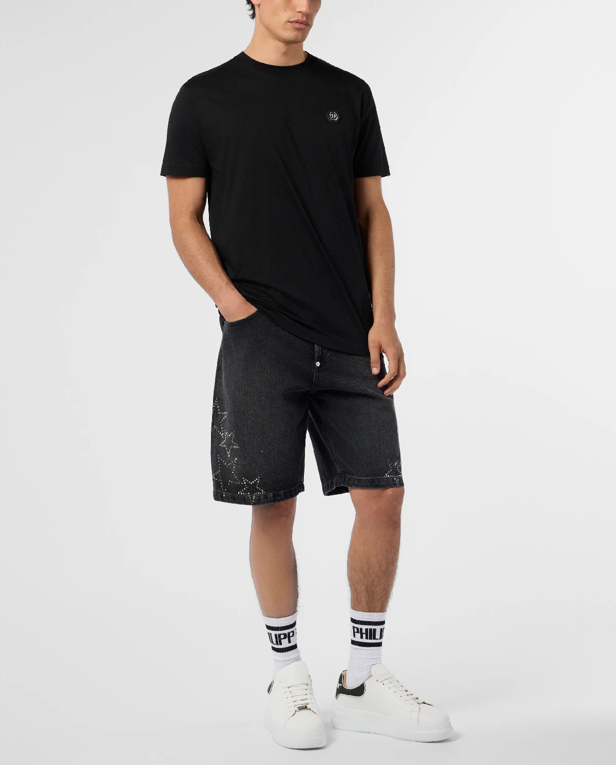 Czarny bawełniany t-shirt Basic - Image #2