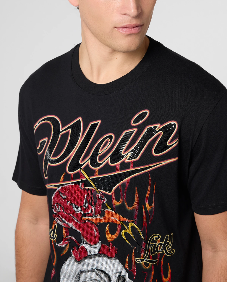 Czarna koszulka Little Devil Crystal - Image #4