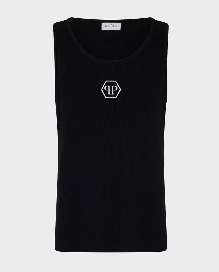 Czarny tank top Hexagon