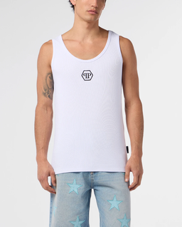 Biały tank top Hexagon - Image #0