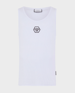 Biały tank top Hexagon - Image #1