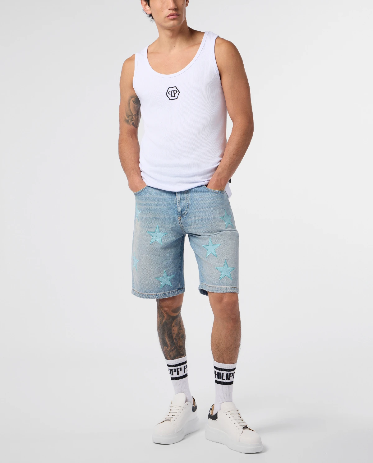 Biały tank top Hexagon - Image #2