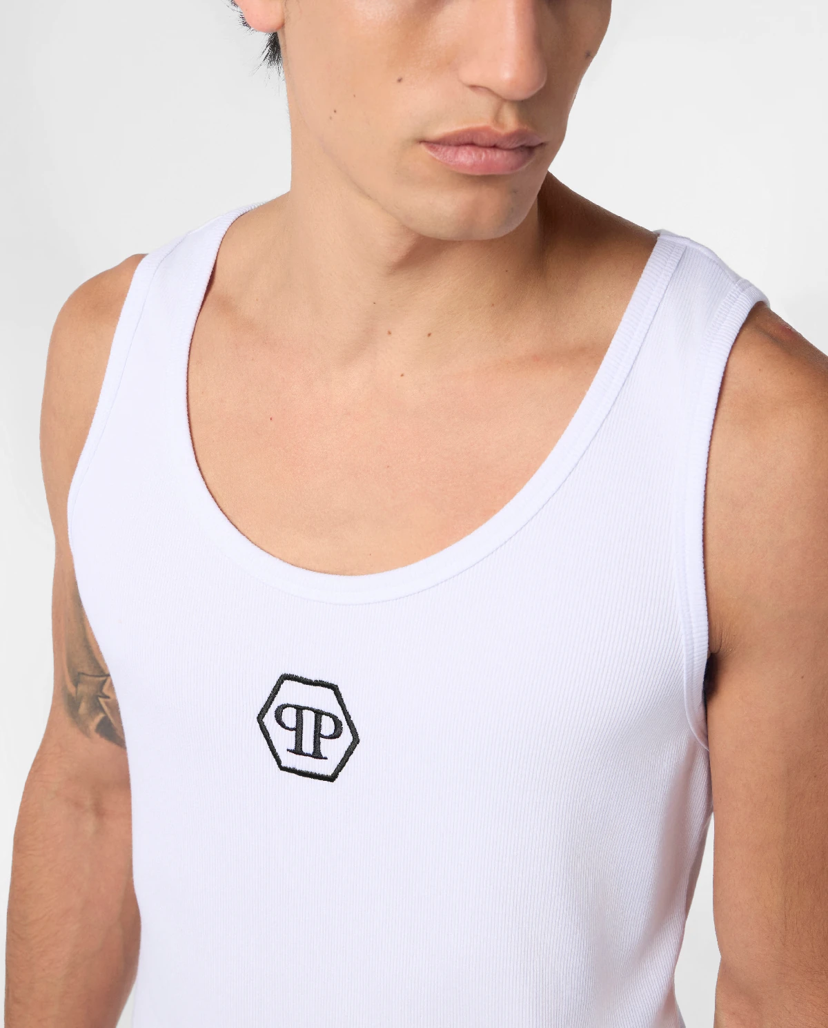 Biały tank top Hexagon - Image #4