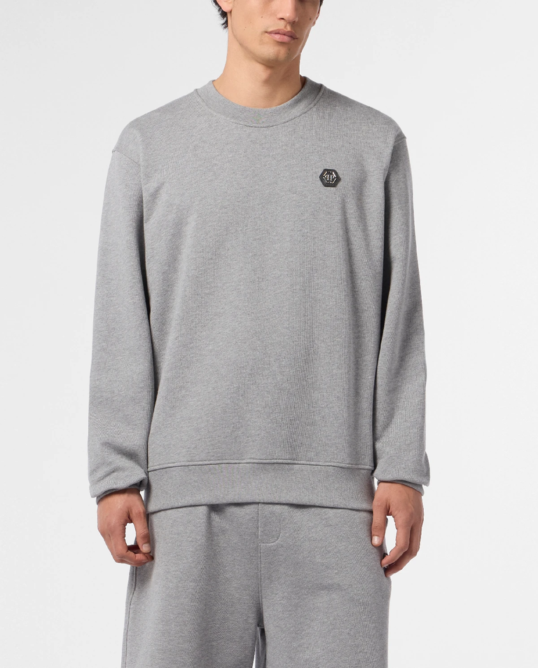 Szara bluza z logo Basic