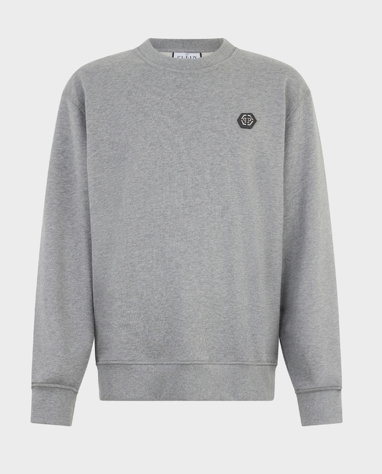 Szara bluza z logo Basic