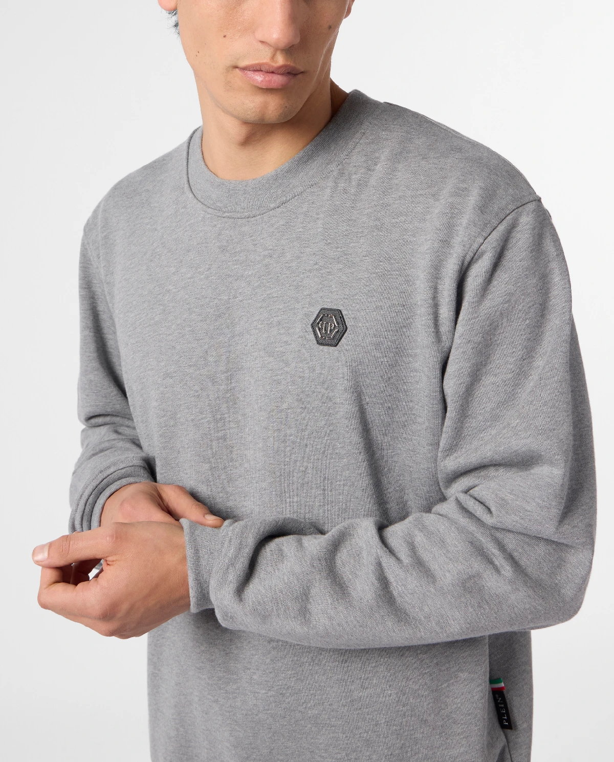 Szara bluza z logo Basic - Image #4