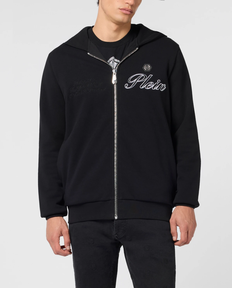 Czarna bluza z kapturem Signature