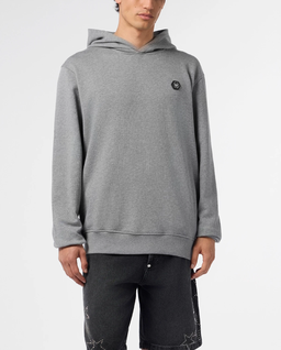 Szara polarowa bluza z kapturem - Image #0