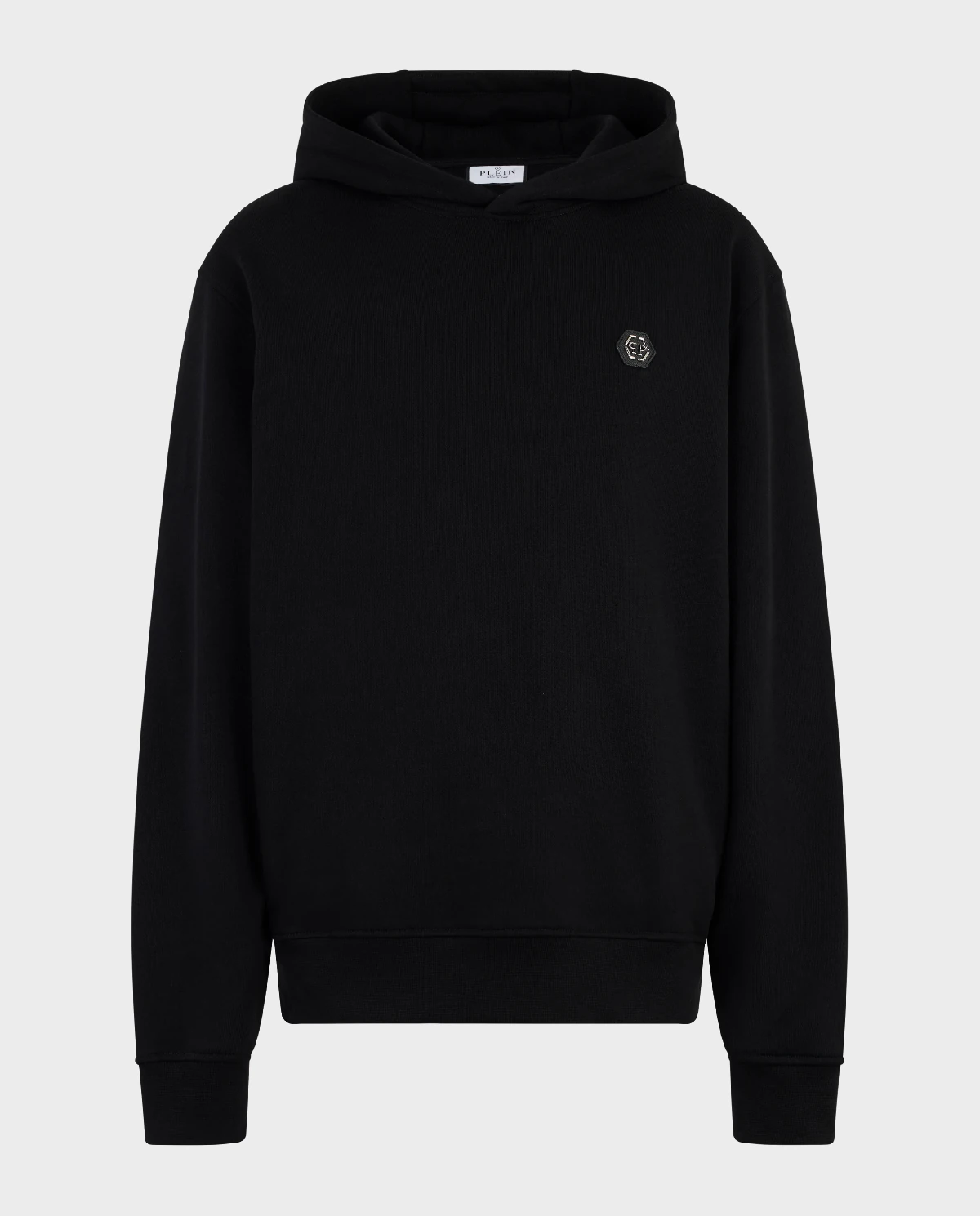 Czarna polarowa bluza z kapturem - Image #1