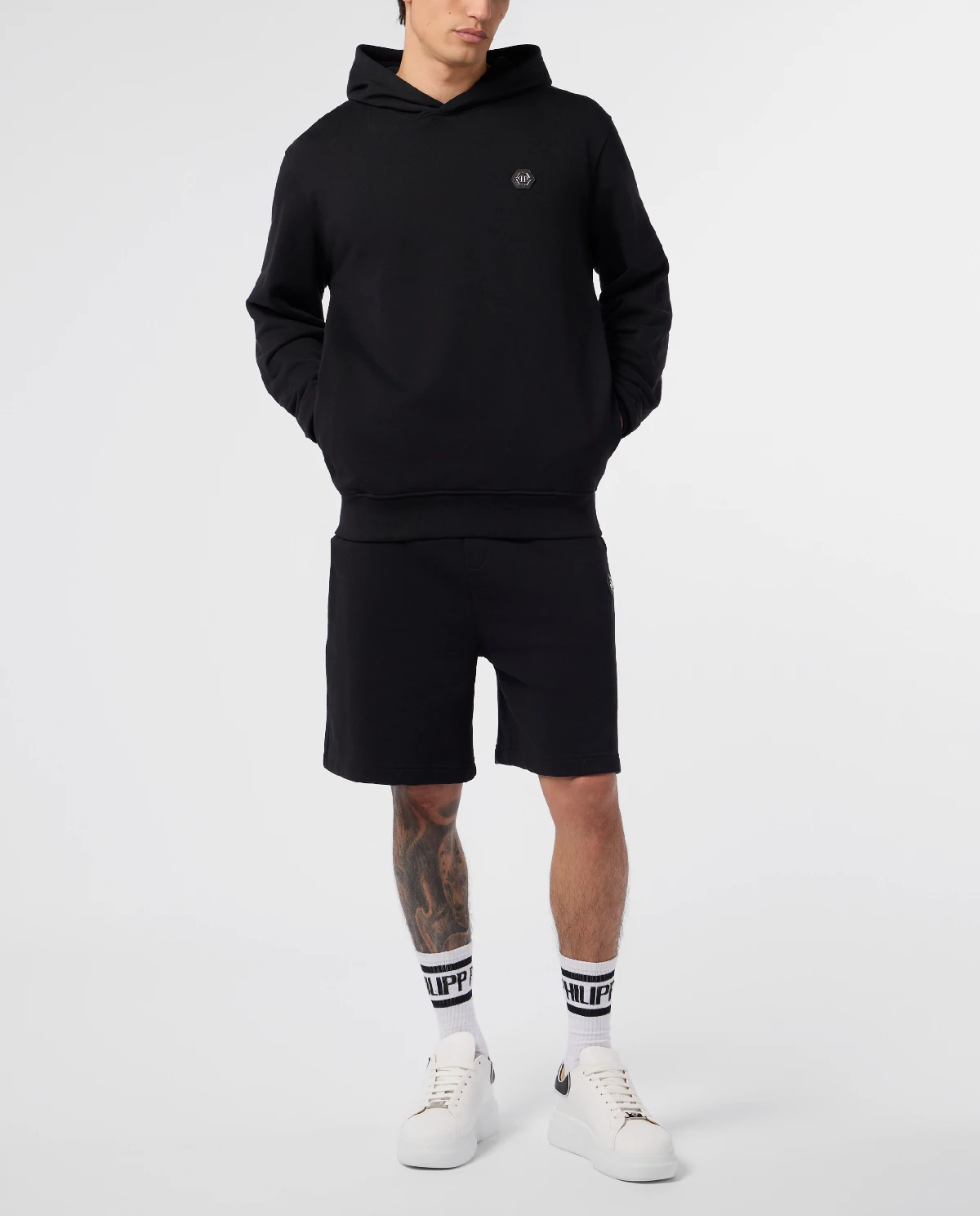 Czarna polarowa bluza z kapturem - Image #2