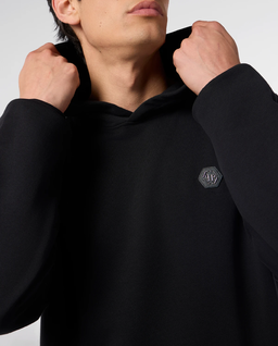 Czarna polarowa bluza z kapturem - Image #4