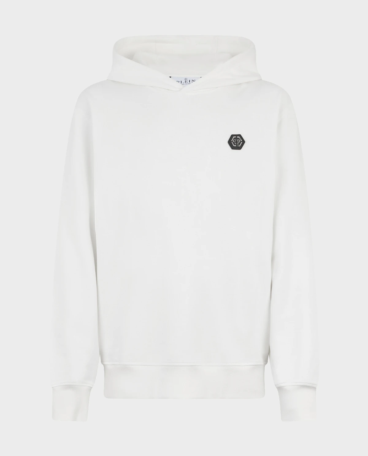 Biała polarowa bluza z kapturem - Image #1