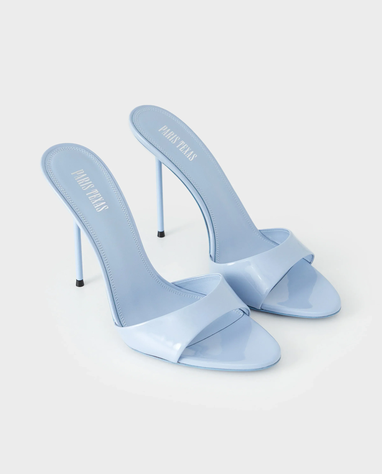 Niebieskie klapki na szpilce Lidia 105