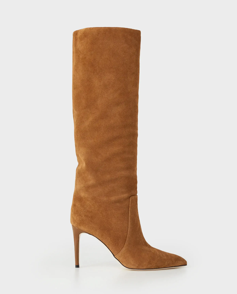 Brązowe zamszowe kozaki Stiletto 85