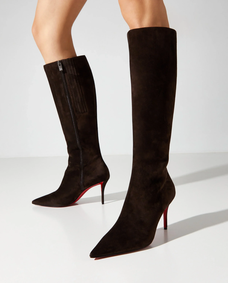 Brązowe kozaki na szpilce Miss Z 80