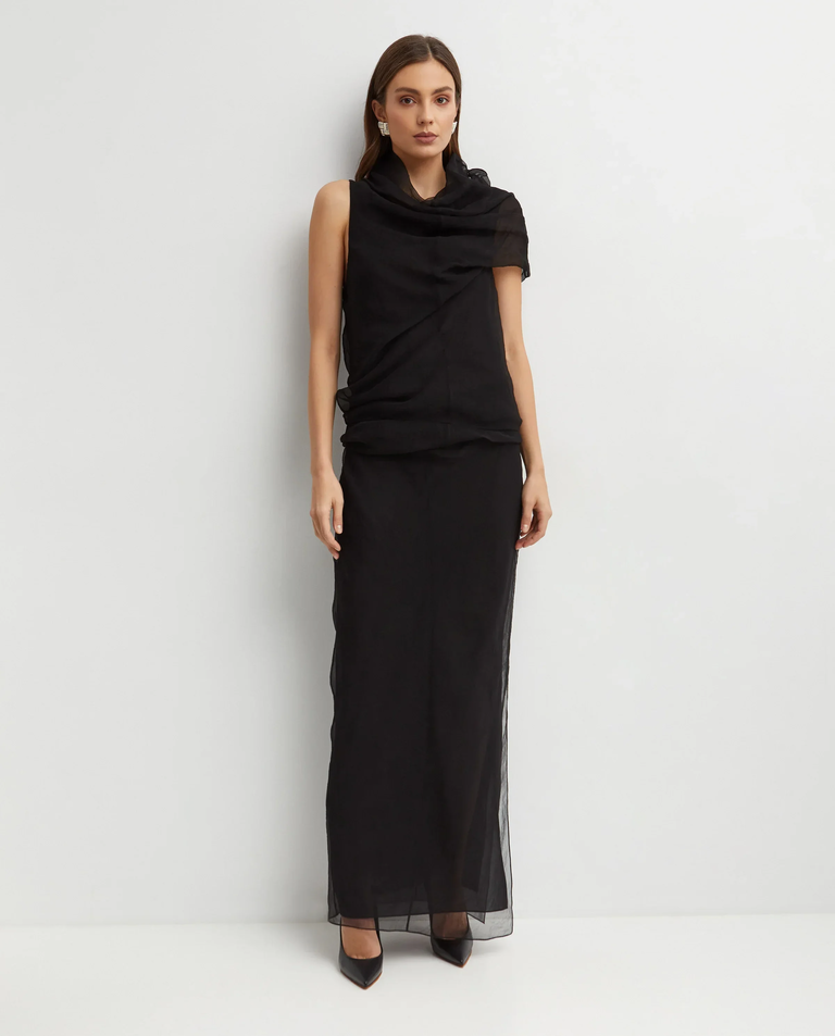 Czarna sukienka maxi Jeanty - Image #2