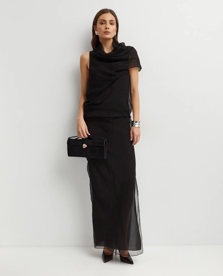 Czarna sukienka maxi Jeanty