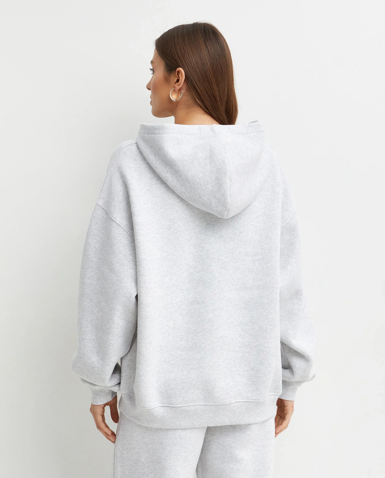 Jasnoszara bluza z kapturem - Image #3
