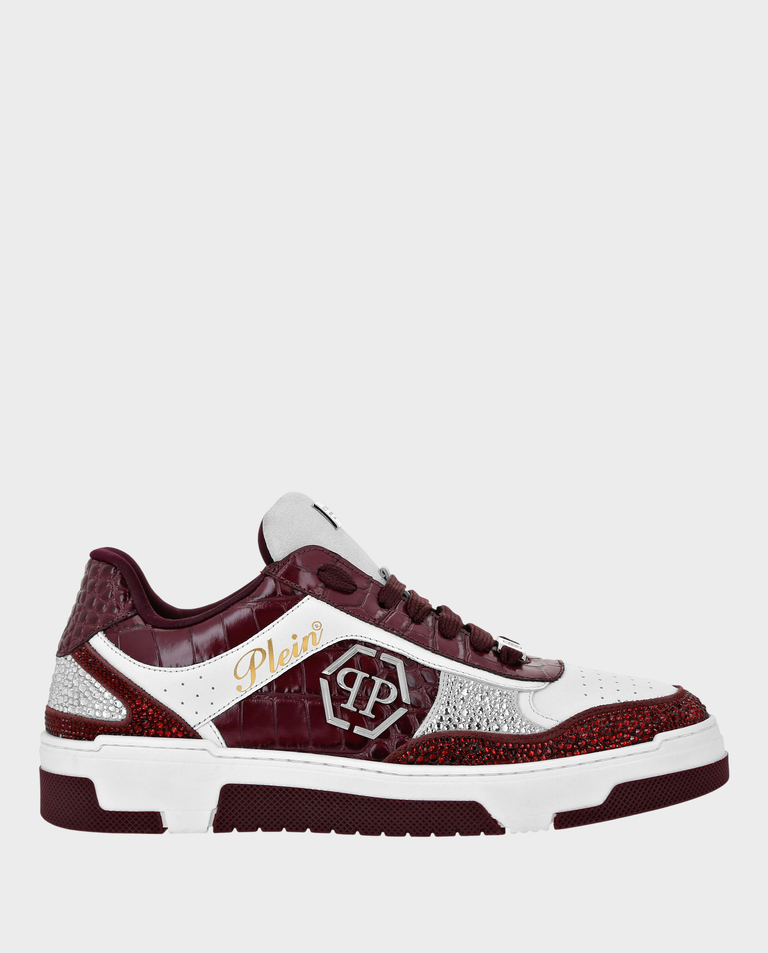 Bordowe sneakersy Mix Strass Cocco