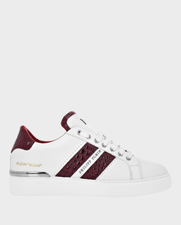 Sneakersy Low Top z bordowymi detalami - Image #0