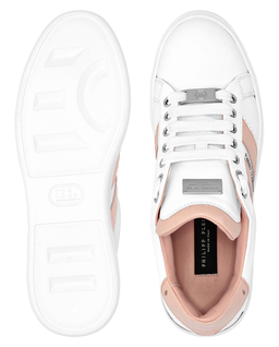 Białe sneakersy z różowymi detalami Low Top - Image #3